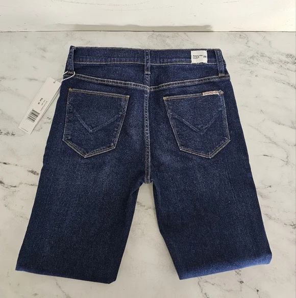 Hudson Jeans Midrise Ankle Natalie Super Skinny Dark Blue Jeans 28 NWT - Picture 6 of 9